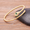 European and American Copper Cubic Zircon Cuff Adjustable Snake Bangle Jewelry Party Wedding Gift - Image 5
