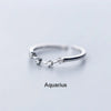 Minimalist Inlaid Cubic Zircon 12 Constellation Zodiac Sign Rings for Women Simple Silver Color Adjustable Ring Jewelry Gift - Image 17