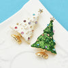 Snowing Christmas Tree Brooches Women Men Rhinestone Sparkling Tree Brooch Pins Year Gifts - Image 2