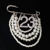 Handmade Metal Pearl Chain Greek Sorority Rhinestone Initial Number1 To Number 31 Brooches Apparel Jewelry - Image 7