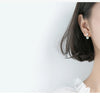 Modian 100% Real 925 Sterling Silver Round Green Opal Crystal Stud Earrings for Women Wedding Statement Jewelry Boucles