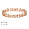 Women Carve Beads Geometric Rose Gold Color Strand Round Ball Chains Bracelets - Image 4