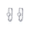 Crmya Gold Silver Filled Heart Hoop Earrings CZ Zircon Long Chain Stud Earings For Women Girls Jewelry - Image 8