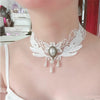 Gothic Chokers Black Beaded Flowers Sexy Lace Neck Choker Necklace Vintage Tassel Chain Women Steampunk Halloween Jewelry - Image 15