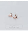 Modian Exquisite Windmill Zircon Silver Stud Earrings for Girl Rose Gold Color Studs 925 Sterling Silver Women Gifts Accessories