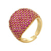 Wide Dome Pave CZ Statement Ring Gold Silver Plated Brass Multi-color Crystal Open Adjustable for Women Jewelry - Image 12