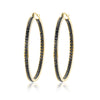 9 Tone Rose Gold Silver Plated Black Hoop Earrings Stainless Steel CZ Crystal Big Round Circle Rock Punk Fully-Jewelled - Image 8