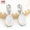 Oval Large Pink Opal Dangle Earrings For Women Wedding Jewelry Rose Gold Color Zirconia Eardrop - Image 4