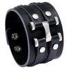 Leather Wide Cuff Bangles Punk Vintage Three Layers Wide Black Brown Men Jewelry Bracelets - Image 37