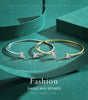 MODIAN 925 Sterling Silver Luxury Asymmetry Sparkling AAAAA Zirconia Open Size Bangle Bracelet For Women Wedding Fine Jewelry