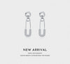 Modian 925 Sterling Silver Earring For Women Girls Dazzling Swing Pin Clear CZ Stud Earrings Trendy Brooch Wedding Fine Jewelry