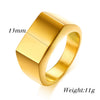 Signet Rings for Men Women Polished Stainless Steel Biker Ring for Men Ideal Gift for Dad Boyfriend - Image 4