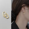 Silver Simple Oval Glossy Huggies Ear Buckle for Women Bohemian European piercing Earrings Jewelry - Image 3