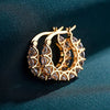 Full Pave Cubic Zirconia Spike Hoop Earrings in Many Colors - Image 3