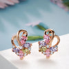 Rose Gold Color English Earrings for Women Colorful Zircon Accessories Ethnic Bride Daily Jewelry - Image 3