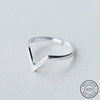 RealSilver Color Geometric Wave Letter V Adjustable Ring Jewelry For Women Party Personality Accessories - Image 2