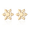 Selling Simple Stylish Women Snowflake Earrings Female Flower Stud Earring Girls Stainless Jewelry - Image 1