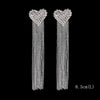 Long Tassel Drop Earrings for Women Silver Color Rhinestone Crystal Hanging Dangle Earring Bridal Wedding Jewelry - Image 10