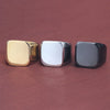 Wide Square Signet Ring for Men in Stainless Steel - Image 19