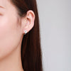 Cute Star Five Pink CZ Flower Small Circle Loop Huggie Hoop Earrings For Womens Children Girls Baby Kids Anti-Allergic Jewelry - Image 2