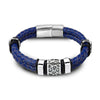 Brown 316L Stainless Steel Irregularly Cracked Man Bracelet Braided Leather Men's Jewelry Items - Image 9