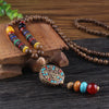 Vintage Handmade Necklace Nepal Buddhist Mala Wood Beads Pendant Necklace Ethnic Fish Horn Long Statement Men Women's Jewelry - Image 20