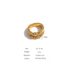 Stainless Steel Round Rings For Women Gold Texture Metal Plated Statement Jewelry Pour Gift - Image 6