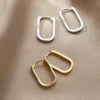 Silver Color Geometric Square Color Big Hoop Earring Buckle for Women HipHop Punk Chic Fashoin Jewelry Accessories - Image 1