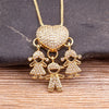Family Pendant Necklace with Child Figure Combinations and Stone Accents - Image 15
