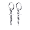 1 Pair Stainless Steel Stud Earrings for Men/Women Cross Pendant Long Tassel Unisex Hoop Earrings Punk Gothic Metal Jewelry - Image 26