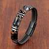 Tiger Eye Bead Bracelet with Stainless Steel Details in Multiple Colors - Image 15