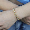 Gold Color European Women Jewelry Micro Pave CZ Oval Beaded Link Chain Bracelet - Image 4