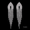 Long Tassel Drop Earrings for Women Silver Color Rhinestone Crystal Hanging Dangle Earring Bridal Wedding Jewelry - Image 7