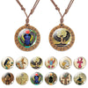 Ancient Egyptian Necklace Ankh Glass Dome Wooden Pendant Rope Chian Necklaces Egypt Cross Anubis Scarab Isis Goddess Jewelry - Image 1