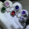 Fahion Princess Diana ring silver Oval cz Birthstone Engagement Wedding Band Rings For Women Jewelry - Image 4