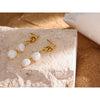 Stainless Steel Pearl Drop Earrings Charm Metal Gold Geometric Plated Jewelry Boucle D'Oreille - Image 4