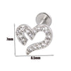 Surgical Steel Labret Stud with Cubic Zirconia Top for Lip Cartilage Helix and Conch 16G - Image 8