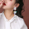 Fyuan Shine Snowflake Rhinestone Drop Earrings for Women Long Tassel Crystal Earrings Weddings Engagement Jewelry Gift - Image 3