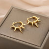 Punk Spike Rivet Hoop Earrings For Women Stainless Steel Huggie Earrings Ear Cuff Piercing Earring Gothic Jewelry Accessories - Image 3