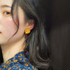 Retro Irregular Diamond Crystal Clip on Earrings Personality Simple Candy Color Ripple Ear Clips for Non Pierced Women - Image 4