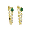 Green Tear Drop Cubic Zirconia CZ Station Link Tassel Chain Women Dangle Earring - Image 7