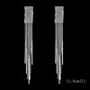 Long Tassel Drop Earrings for Women Silver Color Rhinestone Crystal Hanging Dangle Earring Bridal Wedding Jewelry - Image 21