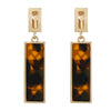 5 Color Korea Simple Geometric Square Clip on Earrings for Women Golden Colorful Resin Non Pierced Ear Clips - Image 11