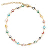 Stainless Steel Anklet Enamel Round Evil Eye Anklets Bracelets For Women Man Summer Jewelry Gifts 23cm(9") long, 1 Piece - Image 7