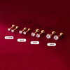 Round Cubic Zirconia Stud Earrings with Simple Bead Setting - Image 2