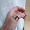 Glossy Men Big Size Ring Rose Gold Simple Square Black Zircon Ring Daily Jewelry - Image 3