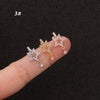 1Pc Tree Star Zircon Pendant CZ dangle ear piercing jewelry steel barbell Daith earrings helix cartilage studs - Image 7