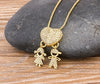 Family Pendant Necklace with Child Figure Combinations and Stone Accents - Image 61