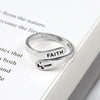 Sivler Color Rings for Women Cross Faith Letters Wedding Jewelry Large Adjustable Antique Rings - Image 3