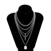Salircon Punk Multilayer Chains Chunky Necklace Set Goth Spike Rivet Portrait Key Pendant Necklace Women Men Statement Jewelry - Image 6